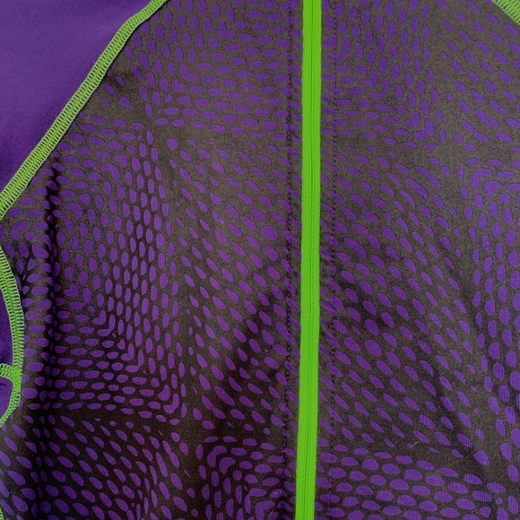 Nike Pro Half-Zip Pullover Purple & Green - Picture 2 of 3